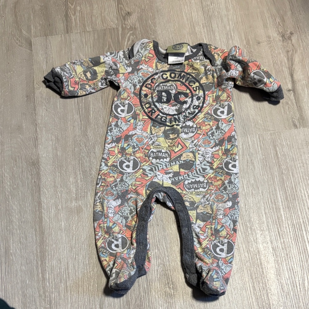 DC Comics Batman Kids Footie - Gray and Red